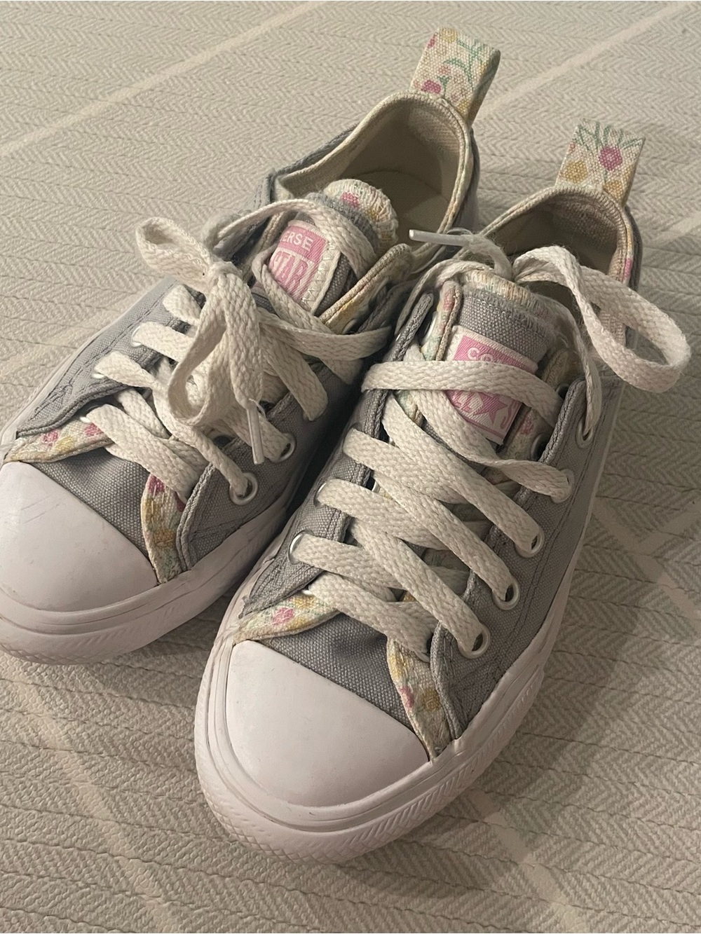 Converse Chuck Taylor All Star Grey Double Tongue sneakers Girl’s Size 12